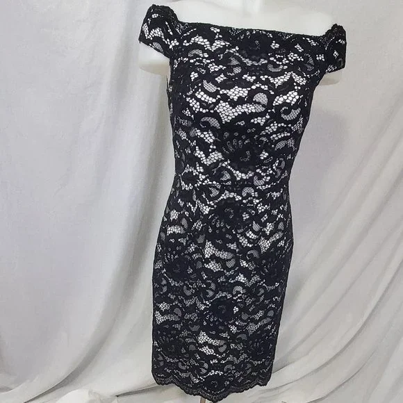 Aidan by Aidan Mattox | Dresses | Aidan By Aidan Mattox Womens Black Lace  Dress Size 4 | Poshmark